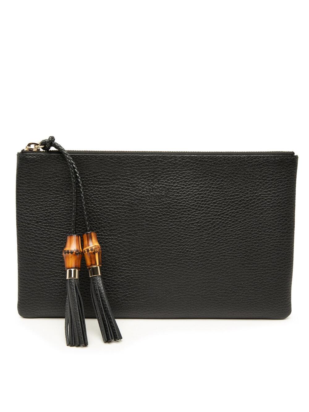 Gucci Calfskin Bamboo Clutch Pre-Loved #362414G41B
